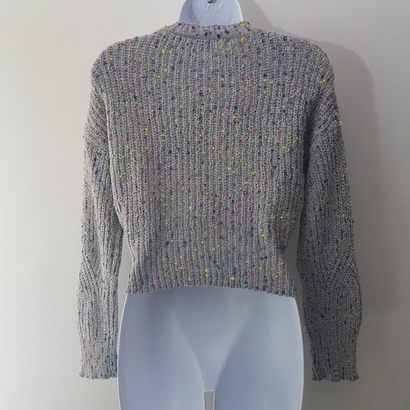 Wild Fable Gray Confetti Sweater Crop Long Sleeve - Picture 5 of 7